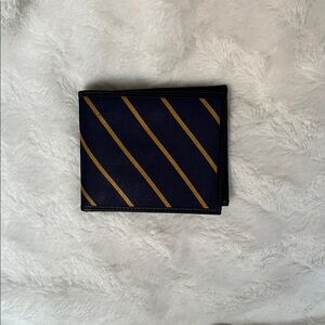 Brooks Brothers Navy and Gold Striped Card Holder